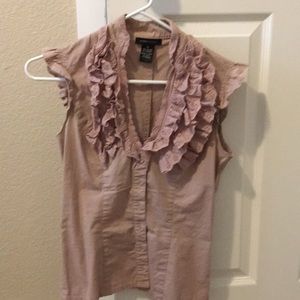 BCBG light purple ruffled shirt